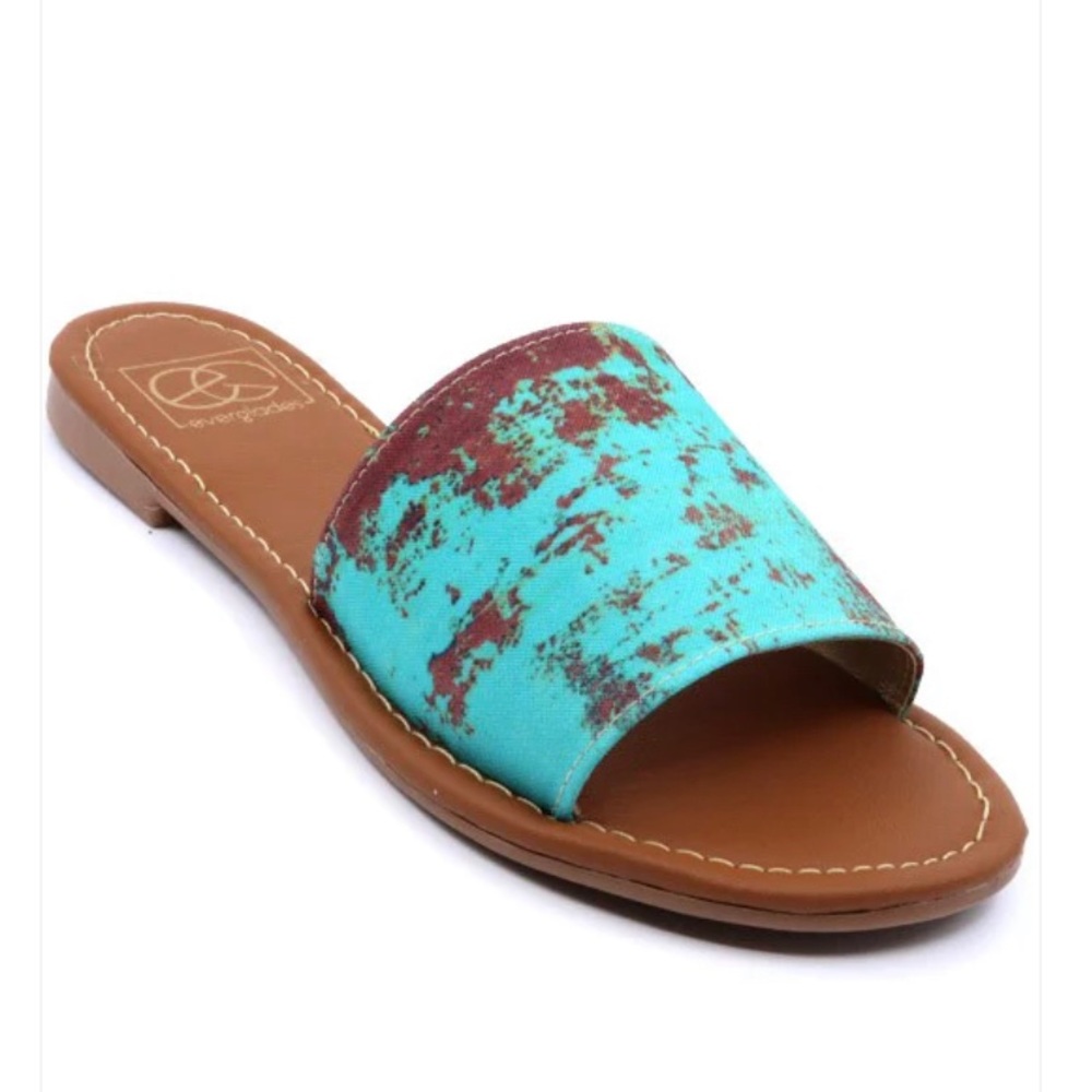 Lulu Rusted Turquoise Sandals
